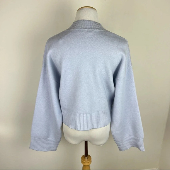 Zara Funnel Neck Pastel Blue Sweater Size S - Picture 3 of 5
